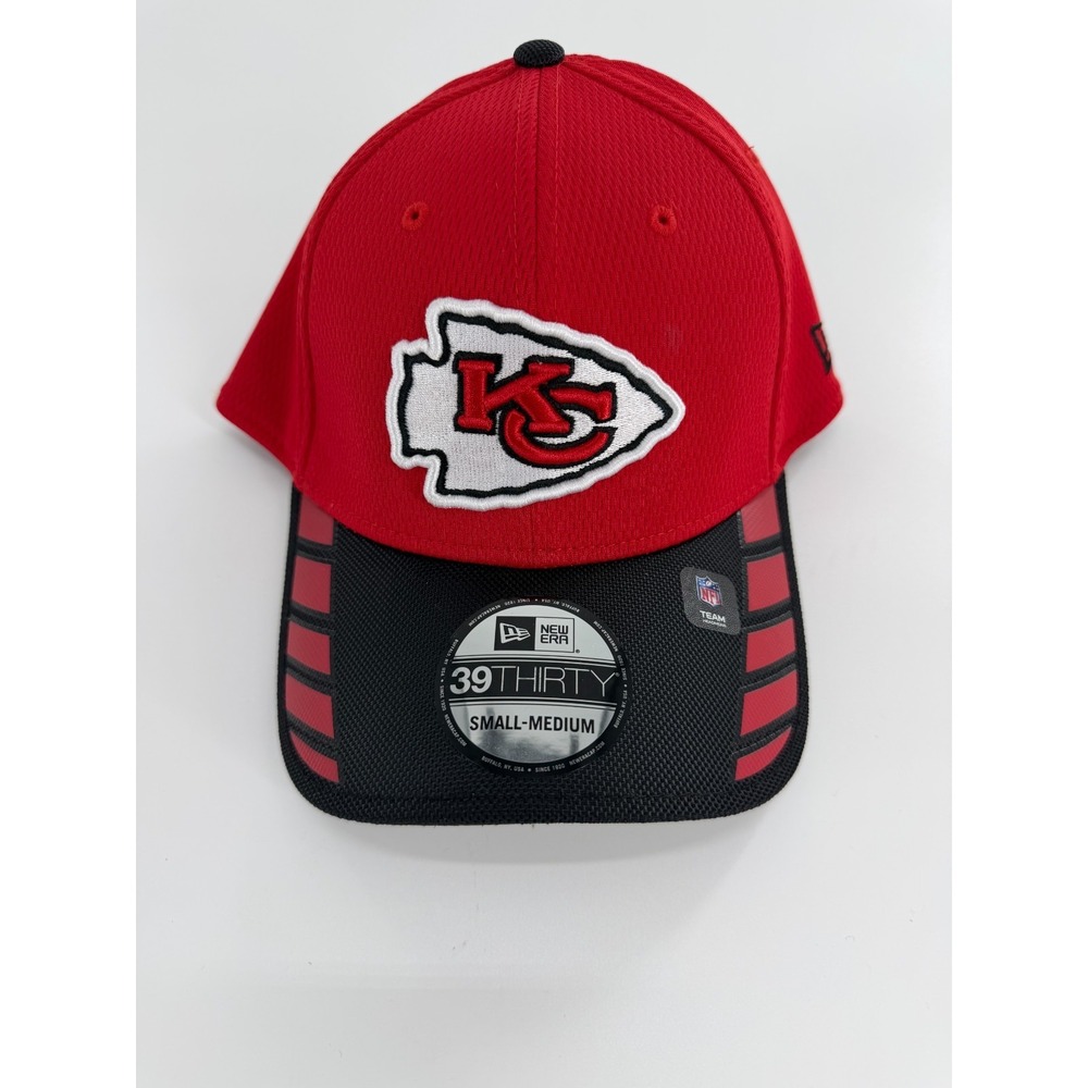 Kansas City Chiefs New Era Visor Hit 39Thirty SZ S/M Stretch Fit Hat Cap Red NWT